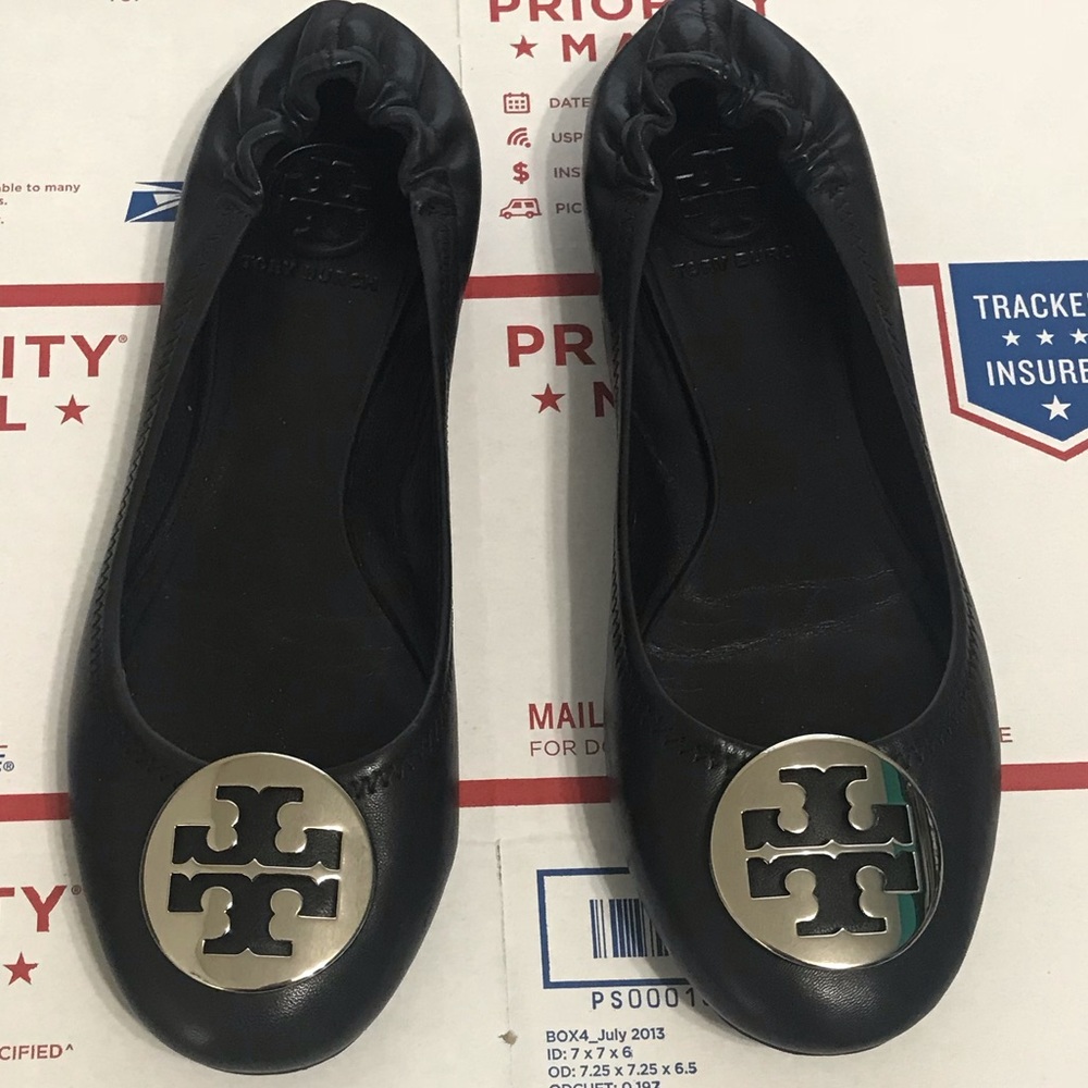 TORY BURCH | Reva Flats BLK/SLV